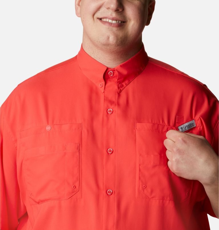 Men's Columbia PFG Tamiami II Short Sleeve Shirts Red | Plus Size CA-T6L43